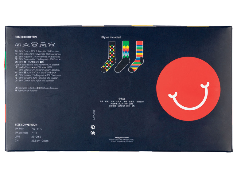 Zobrazit na celou obrazovku Happy Socks Dámské / Pánské ponožky v dárkovém balení, 3 páry - Obrázek 19
