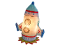 Plyšové noční světlo ve tvaru rakety.