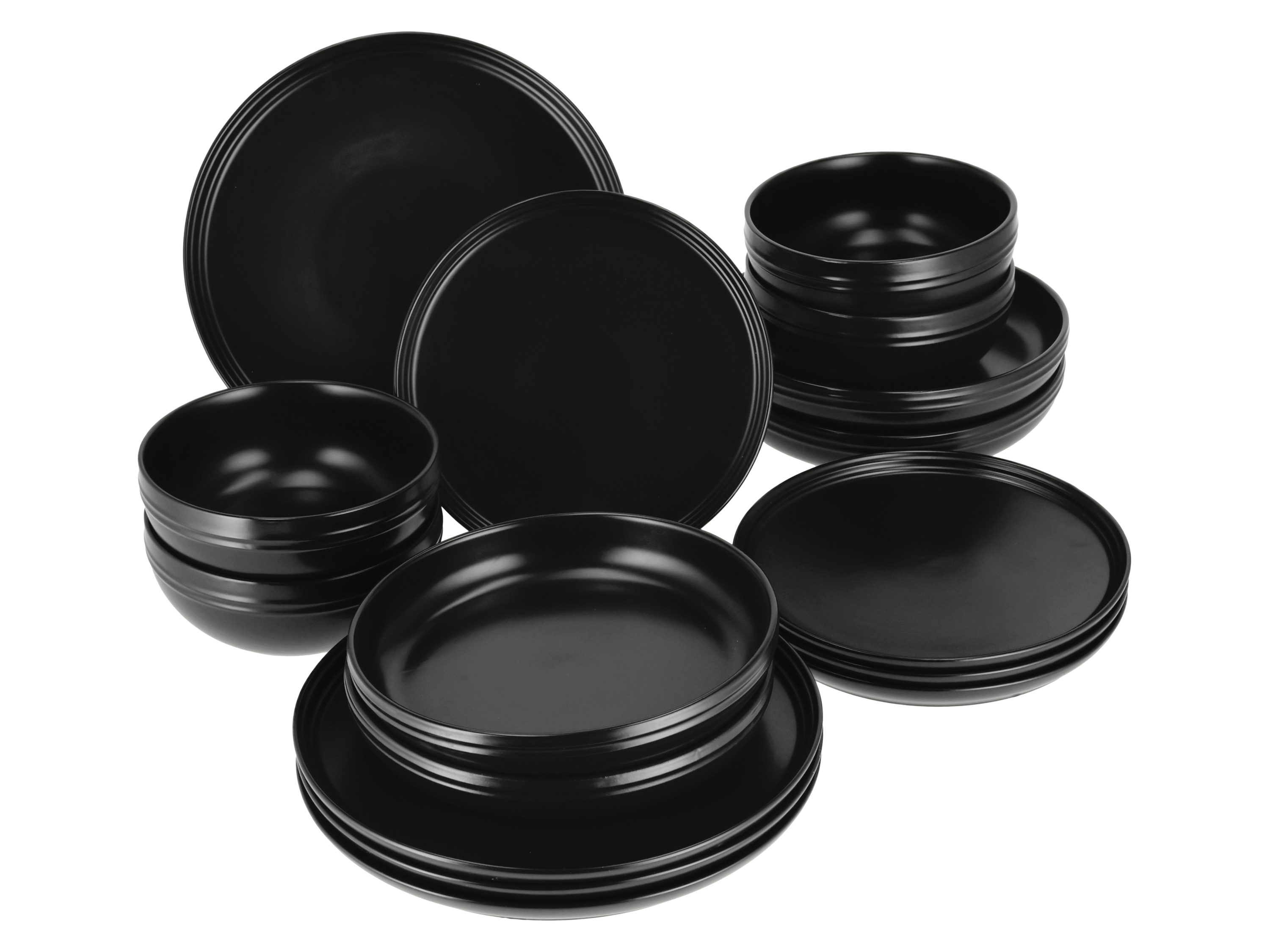Silvercrest® Jídelní servis, 16dílná sada (černá)