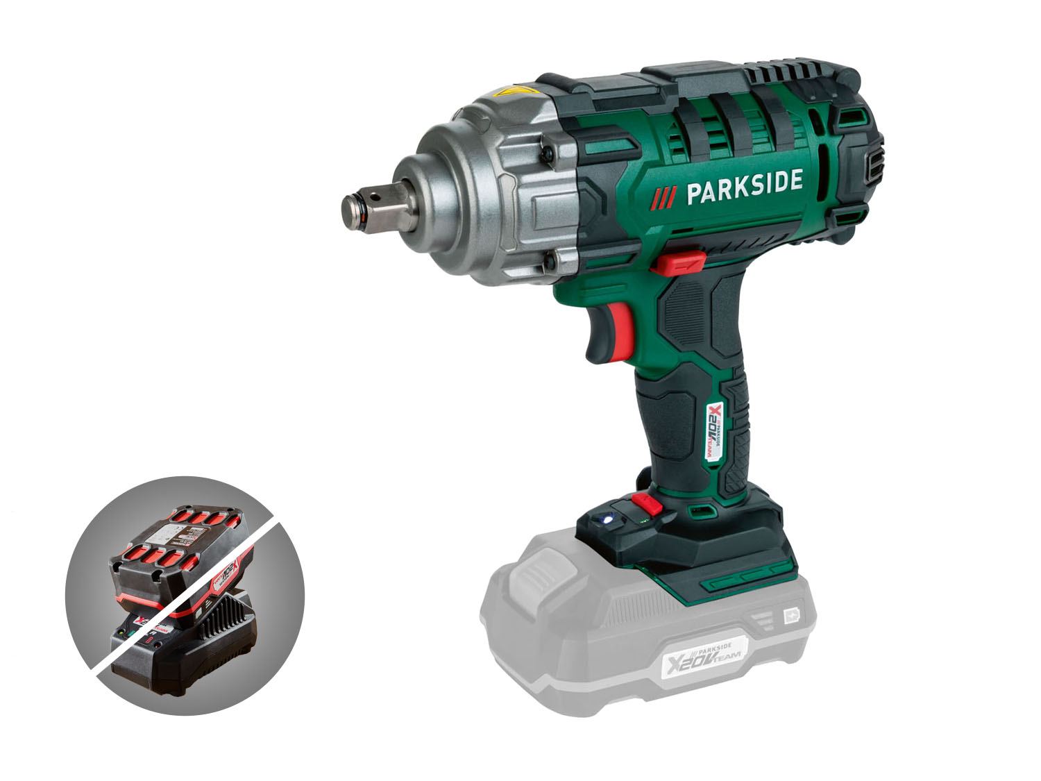 PARKSIDE® Aku rázový utahovák na kola auta PASSK 20-Li B2 – bez akumulátoru a nabíječky