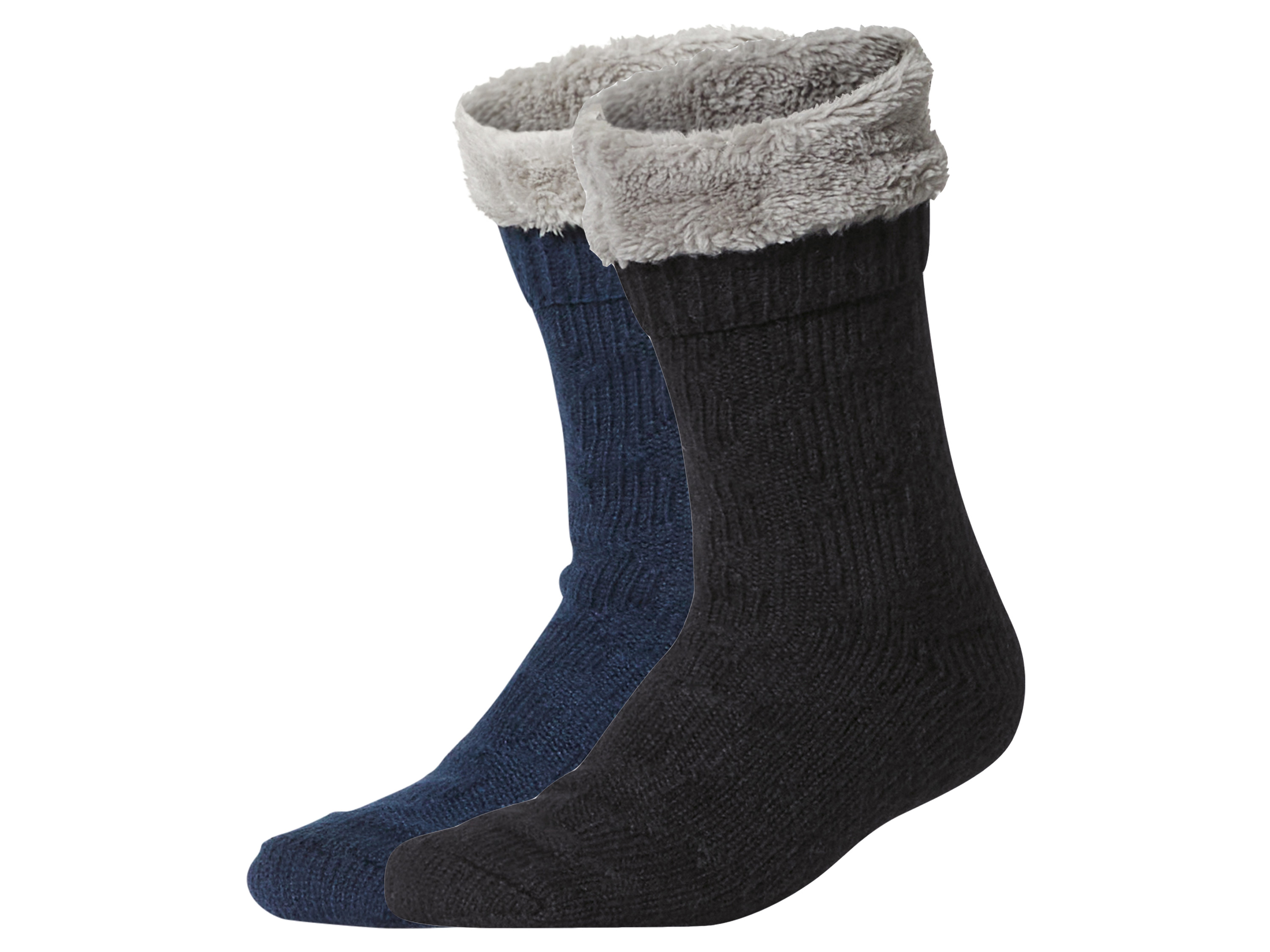 Sansibar Dámské huňaté ponožky, 2 páry (černá / navy modrá, 35-38)