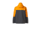 Crivit lyžařská bunda oranžové a šedé barvy, pohled zezadu.