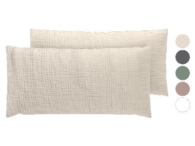 LIVARNO® Mušelínový potah na polštář pro spánek na boku, 40 x 80 cm, 2 kusy