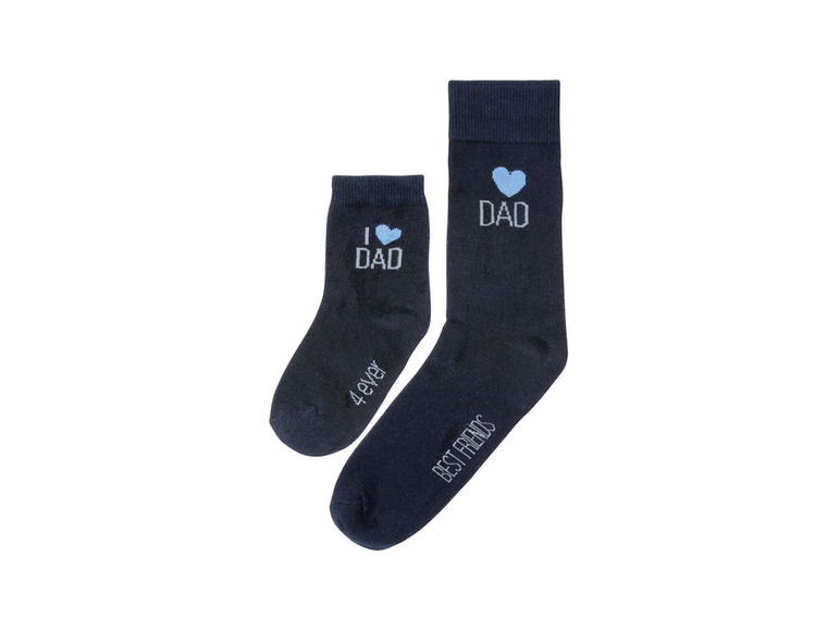 Pánské / Dětské ponožky, 2 páry (39-42 / 23-26, navy modrá)