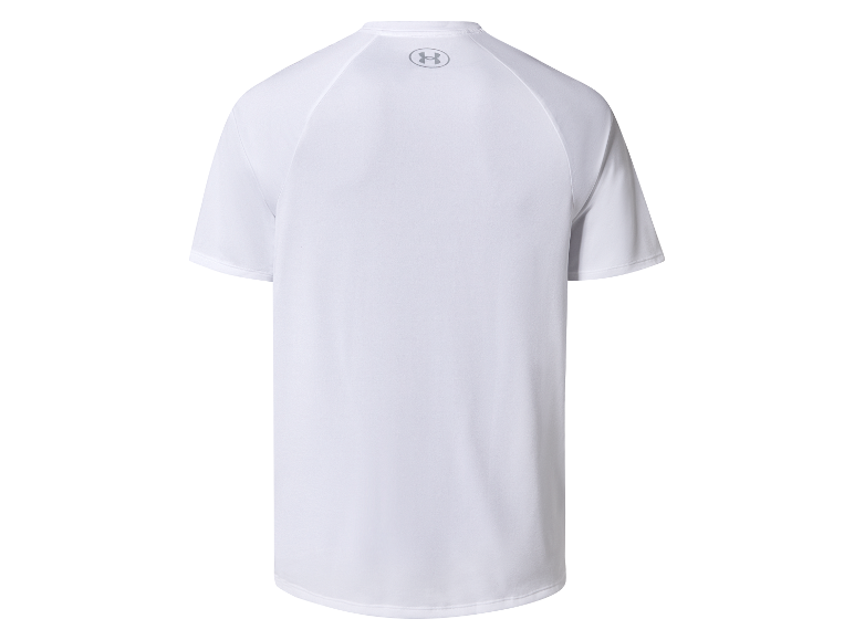 Bílé tričko Under Armour s logem na zádech.