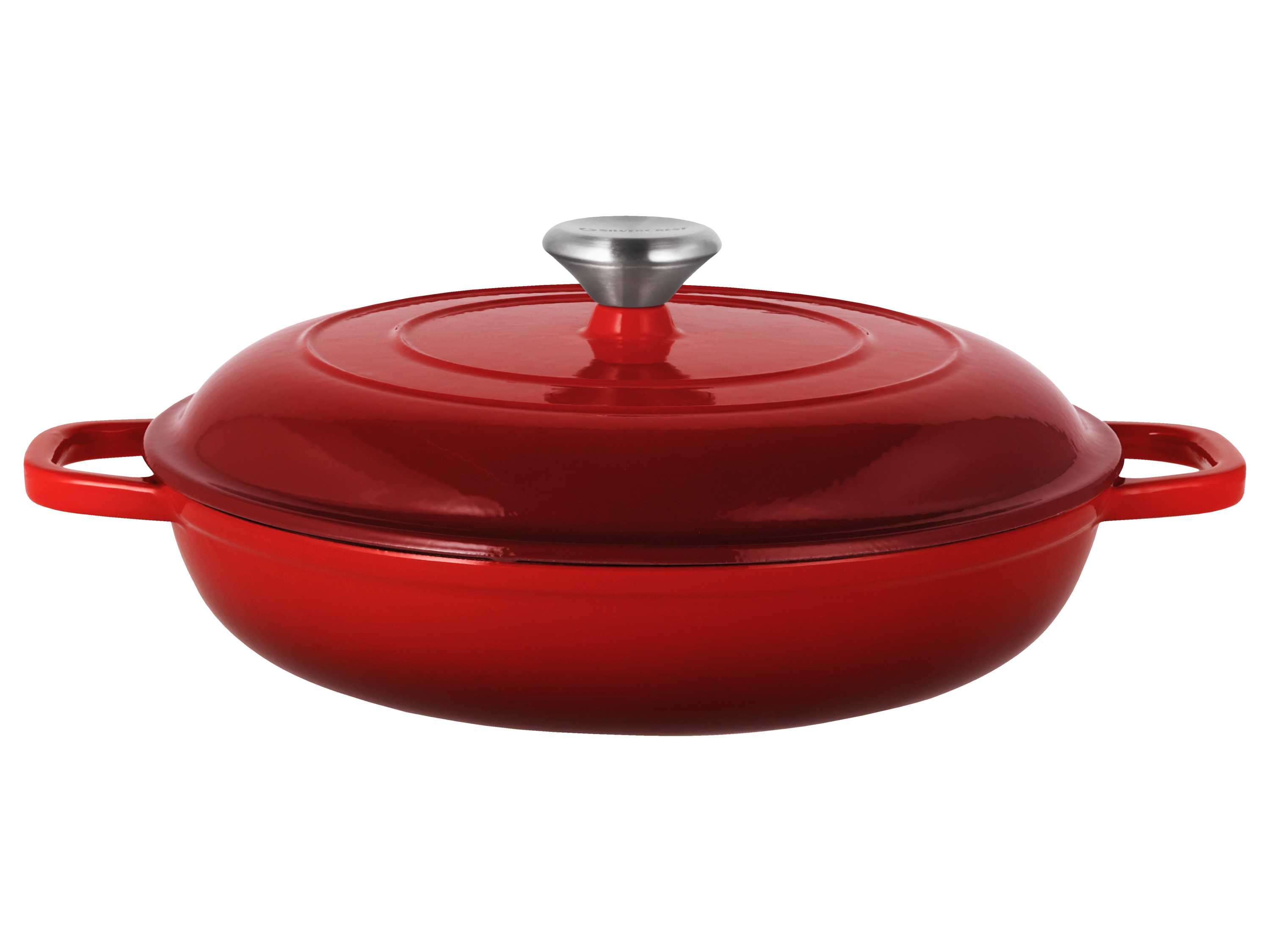 Silvercrest® Litinová servírovací pánev Premium, Ø 30 cm / 3,7 l (červená)