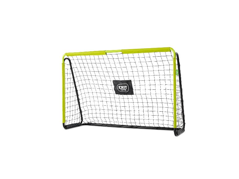 Přenosná fotbalová branka v limetkově zelené a černé barvě se značkou EXIT Toys.