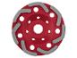 Červený brusný kotouč se šedými segmenty.