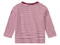 Růžové pruhované tričko s dlouhým rukávem.