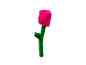 Plyšová hračka ve tvaru růžového tulipánu.