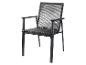 Černá zahradní židle s područkami a pleteným sedákem