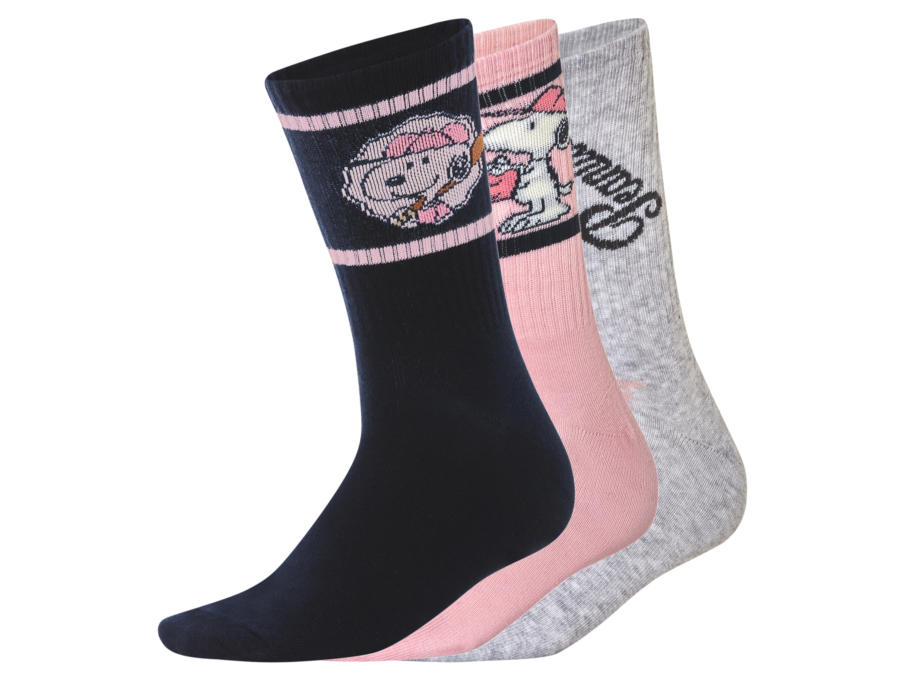 Dámské / Pánské ponožky, 3 páry (navy modrá / šedá / růžová, 39/42)