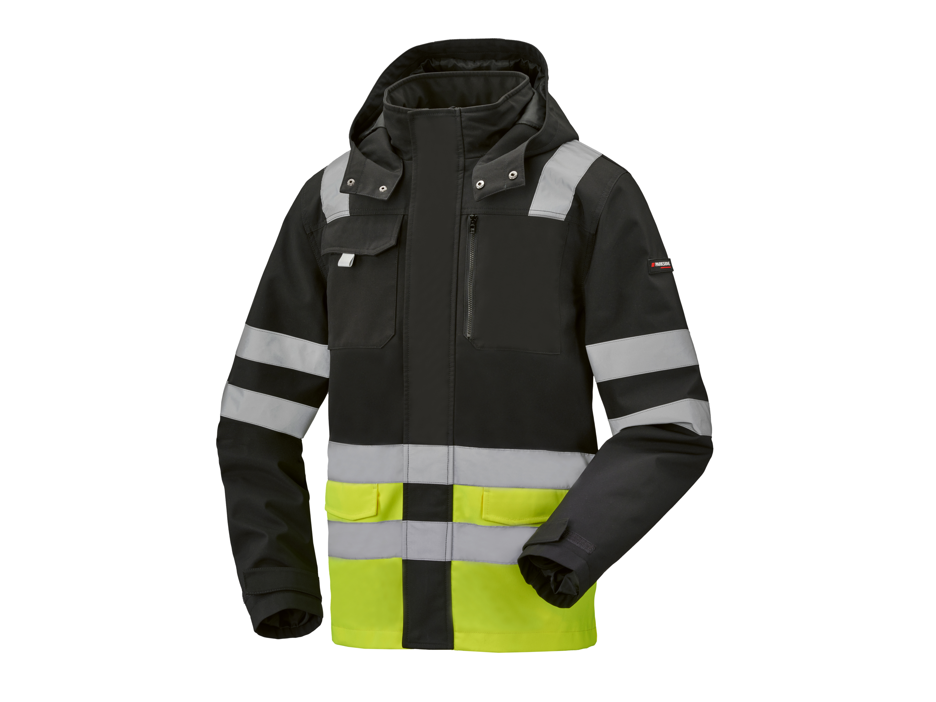 Parkside Performance® Pánská softshellová výstražná bunda (černá, XL (56/58))