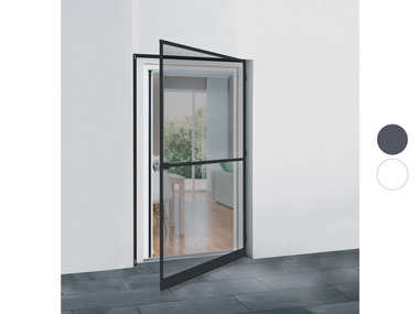 Livarno Home Hliníkové dveře s ochranou proti hmyzu a upínacím rámem, 120 x 240 cm