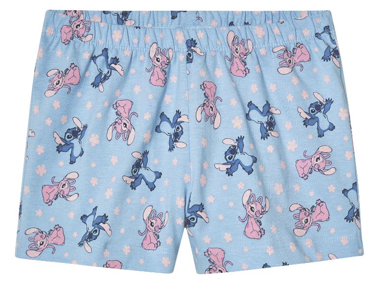 Šortky Lilo a Stitch: motivy Stitche a Angel na světle modrém pozadí.