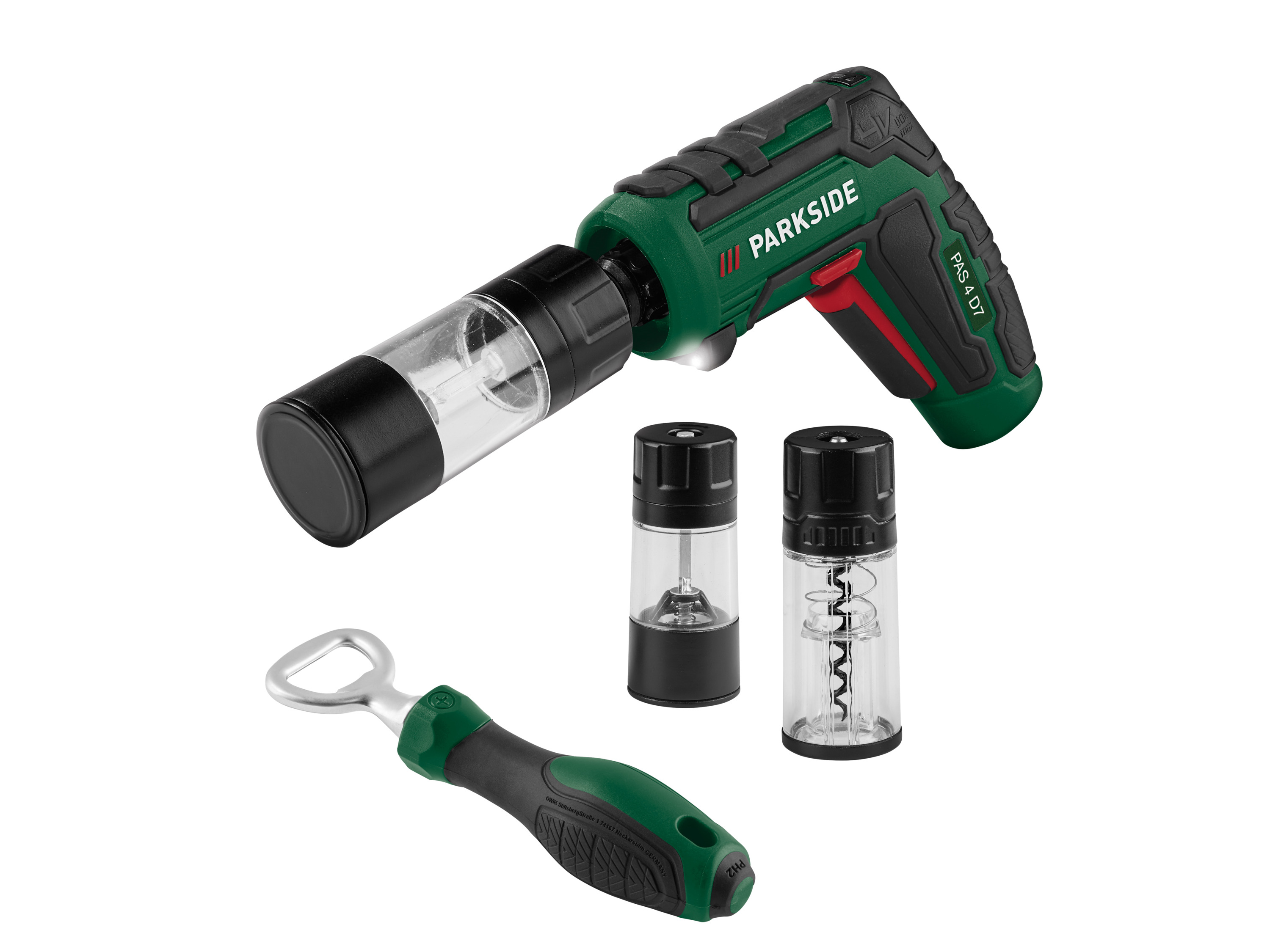 Parkside® Sada aku šroubováku s grilovacím příslušenstvím PAS 4 D7