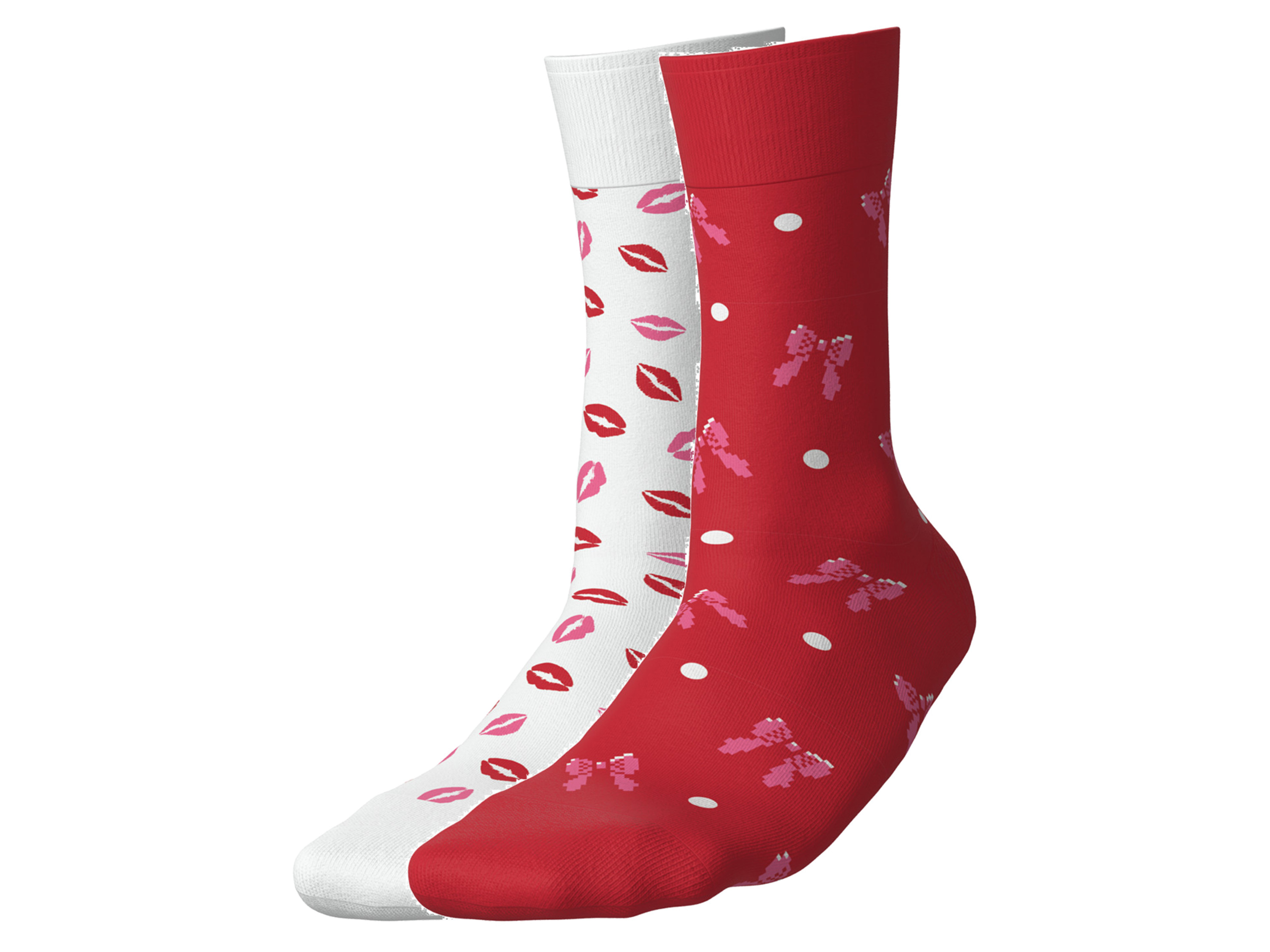 esmara® Dámské / Pánské ponožky, 2 páry (rty/mašle, 35-38)