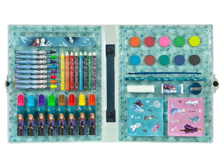 Kreatvní sada Disney Frozen: pastelky, fixy, barvy a samolepky.