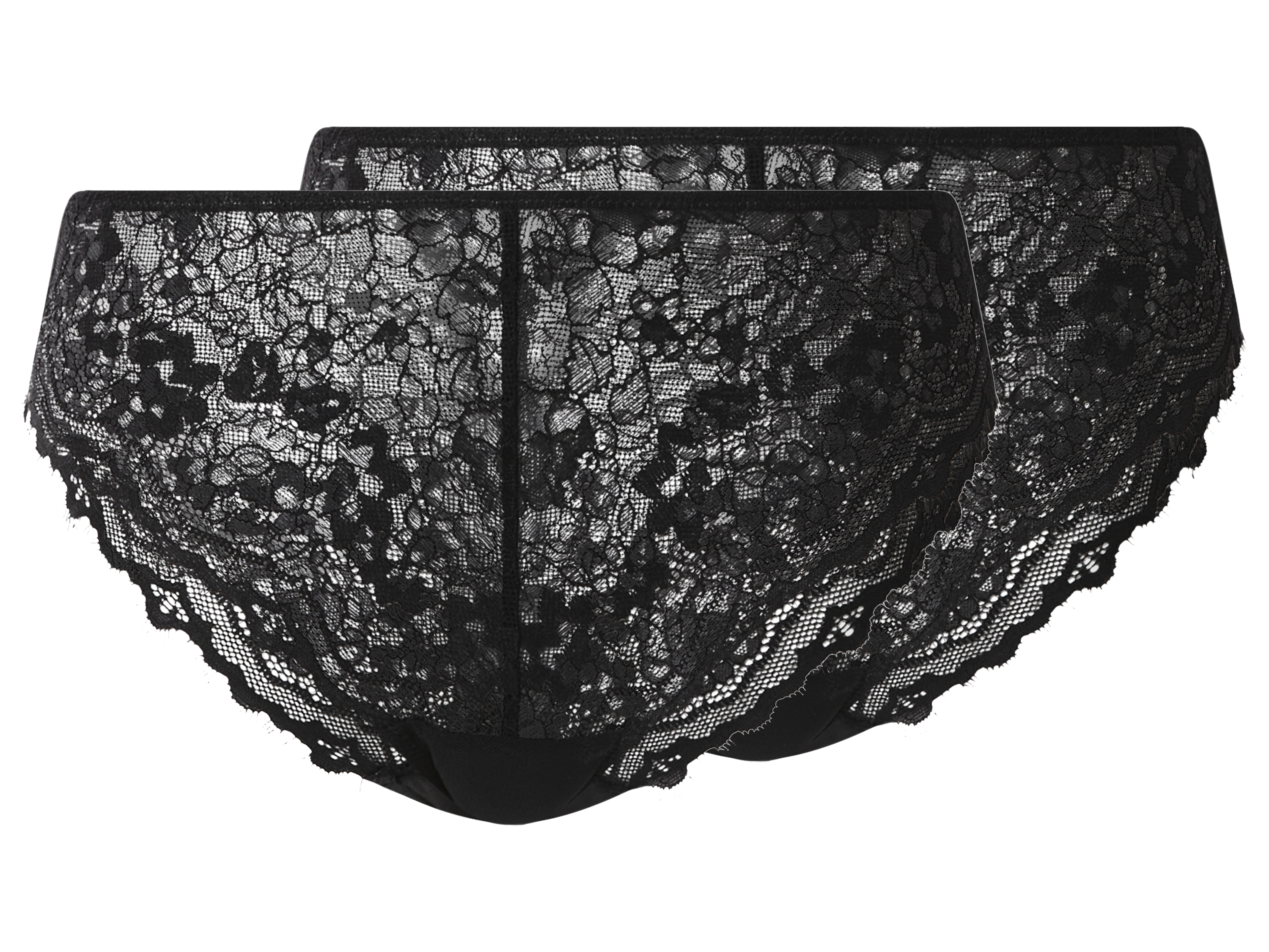 esmara® Dámské kalhotky s krajkou, 2 kusy (černá, Xs(32/34))