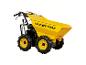 Žlutý motorizovaný mini-dumper Güde GAD 400.1 4x4 s korbou a robustními koly
