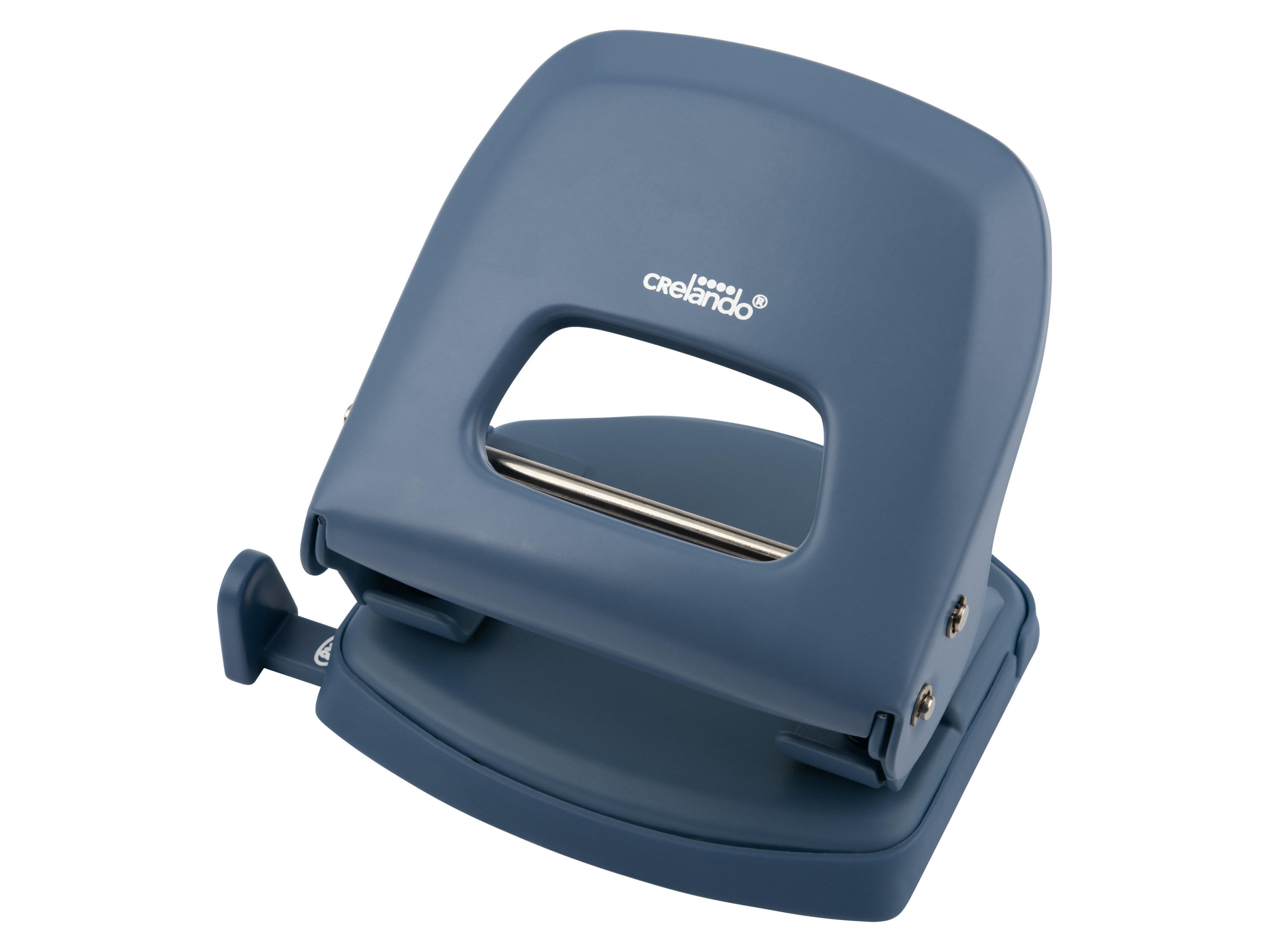 crelando® Děrovačka / Sešívačka / Odvíječ lepicí pásky (děrovačka, modrá)