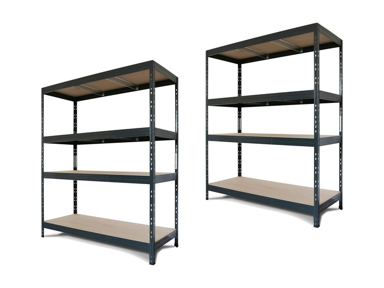  Zobrazit na celou obrazovku AR SHELVING Sada vysokozátěžových regálů se 4 policemi Rivet, 180 x 180 x 60 cm, 2dílná - Obrázek 1