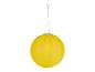 Žlutá kulatá zavěšená solární lampa.