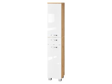 LIVARNO® Vysoká koupelnová skříňka Palermo, bílá/dub