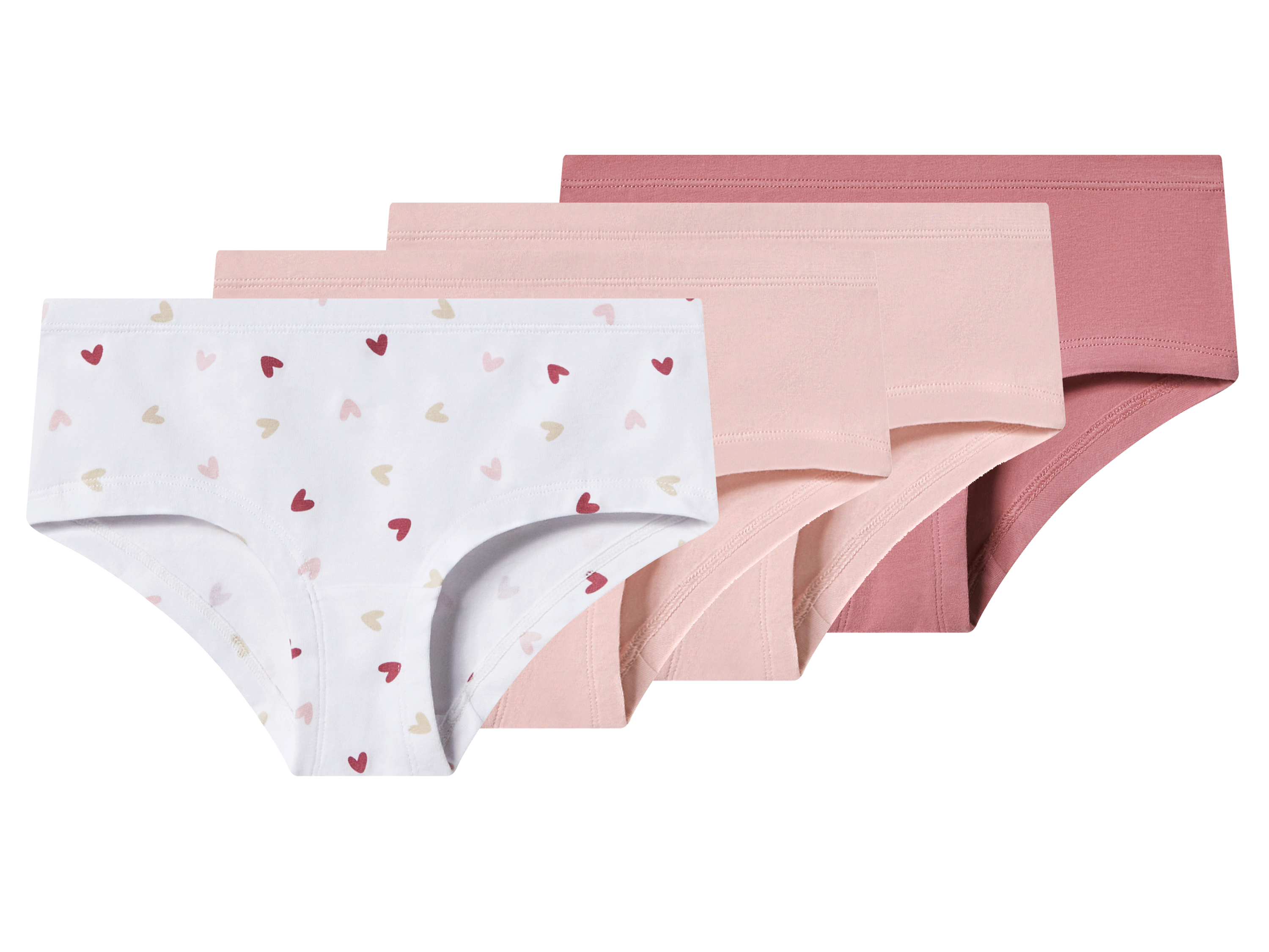 Esmara Kids Dívčí kalhotky Hipster, 4 kusy (růžová / světle růžová / bílá, 146/152)