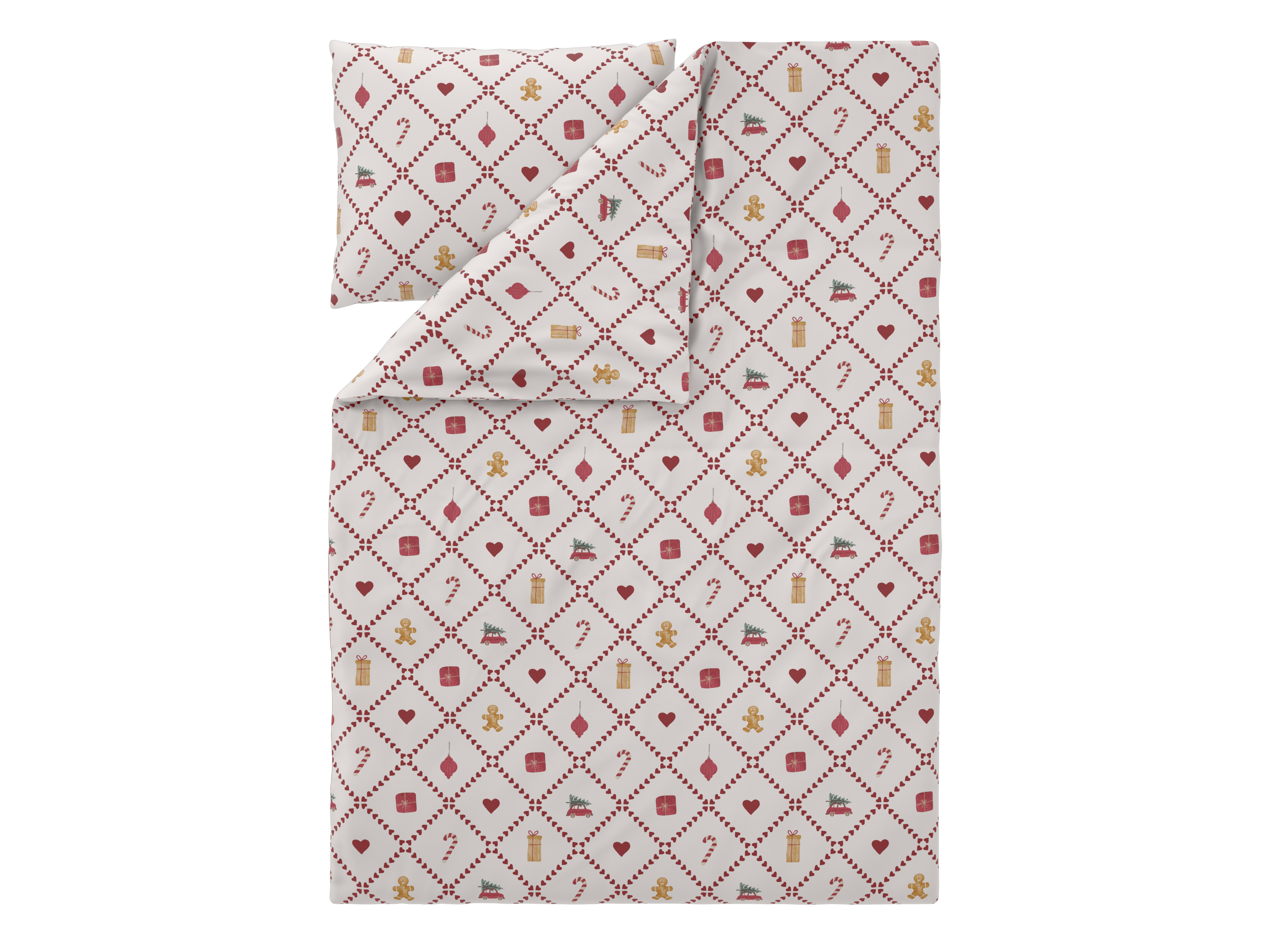 Livarno® Ložní povlečení z mikrovláknitého saténu, 140 x 200 cm, 70 x 90 cm (dárek/perníček/ozdoba)