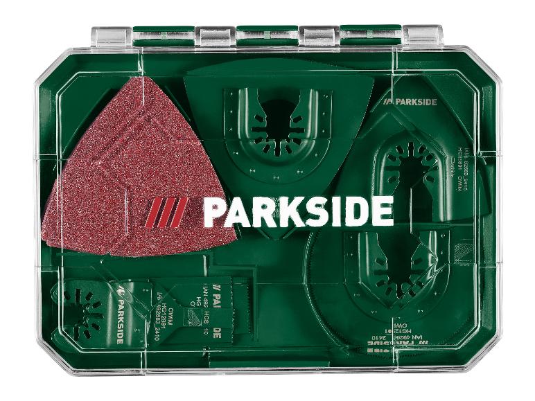Sada příslušenství Parkside pro multifunkční nástroj.