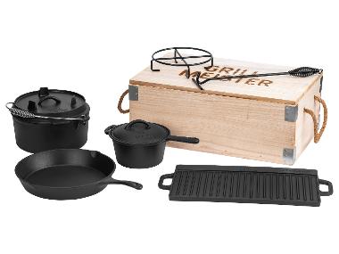 GRILLMEISTER Sada litinových hrnců, 7dílná