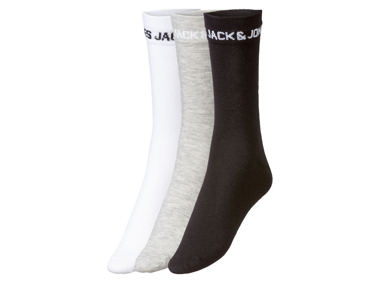 Jack & Jones Pánské ponožky, 3 páry (šedá/černá/bílá)