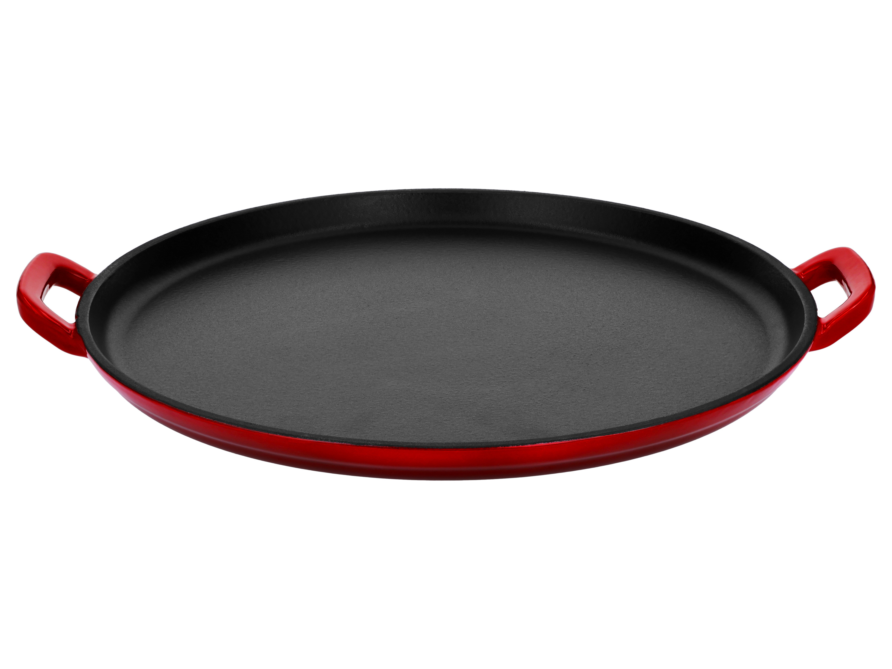 Silvercrest® Litinová deska na pizzu \ Litinová grilovací deska (Talíř na pizzu/červený)