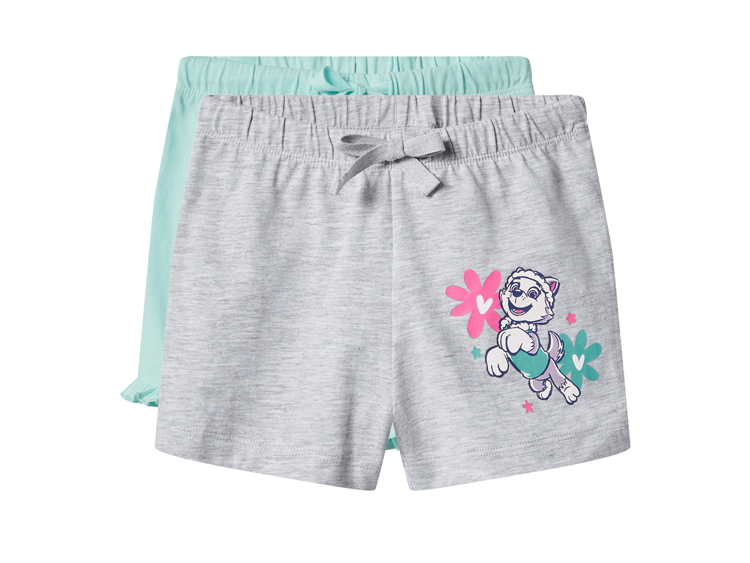Dětské kraťasy, 2 kusy (mátová / světle šedá, 98/104)