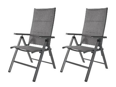 LIVARNO home Hliníkové polohovací křeslo Toronto, antracitová, 2 kusy