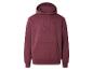 Bordó mikina s kapucí, stahovací šňůrkou a malým logem na hrudi.