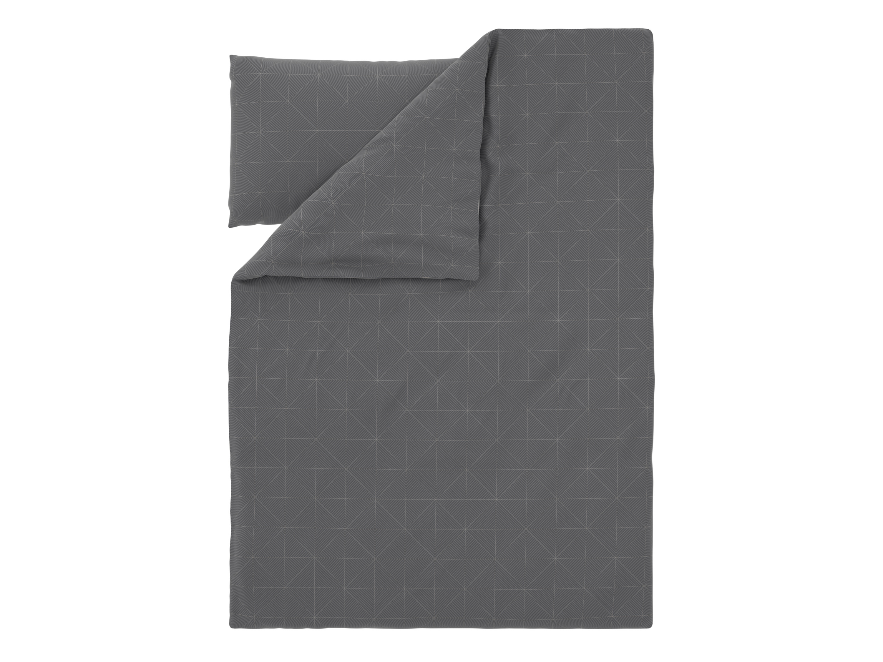 Livarno® Ložní povlečení z mikrovláknitého saténu, 140 x 200 cm, 70 x 90 cm (geometrie/antracitová)