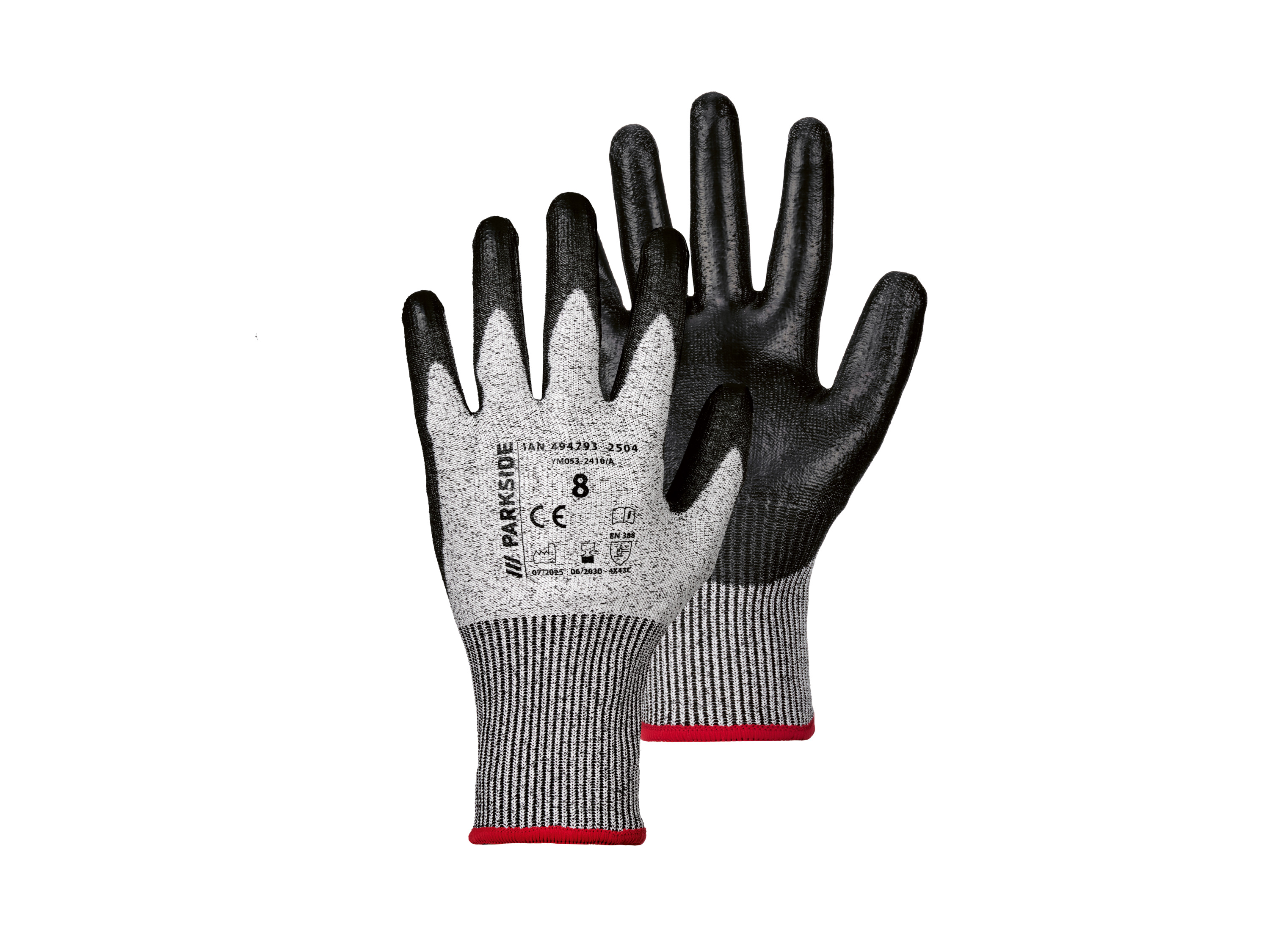 Parkside® Protiřezné rukavice, Neprořezné rukavice, Rukavice proti proříznutí (8)