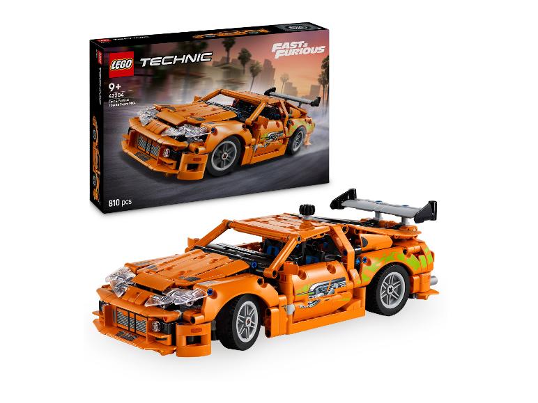 Sada LEGO Technic Fast & Furious Toyota Supra MK4 s 810 dílky a krabicí.
