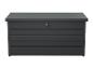 Tmavě šedý kovový zahradní úložný box se zámkem