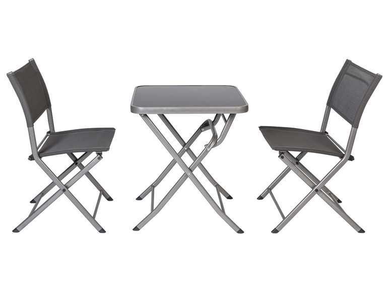  Zobrazit na celou obrazovku LIVARNO home Sada balkónového nábytku Houston, 3dílná, stříbrná/šedá - Obrázek 2