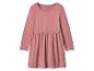 Růžové dětské šaty s dlouhým rukávem