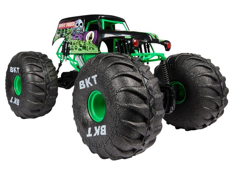 Hračka monster truck Grave Digger se zelenými akcenty a pneumatikami BKT
