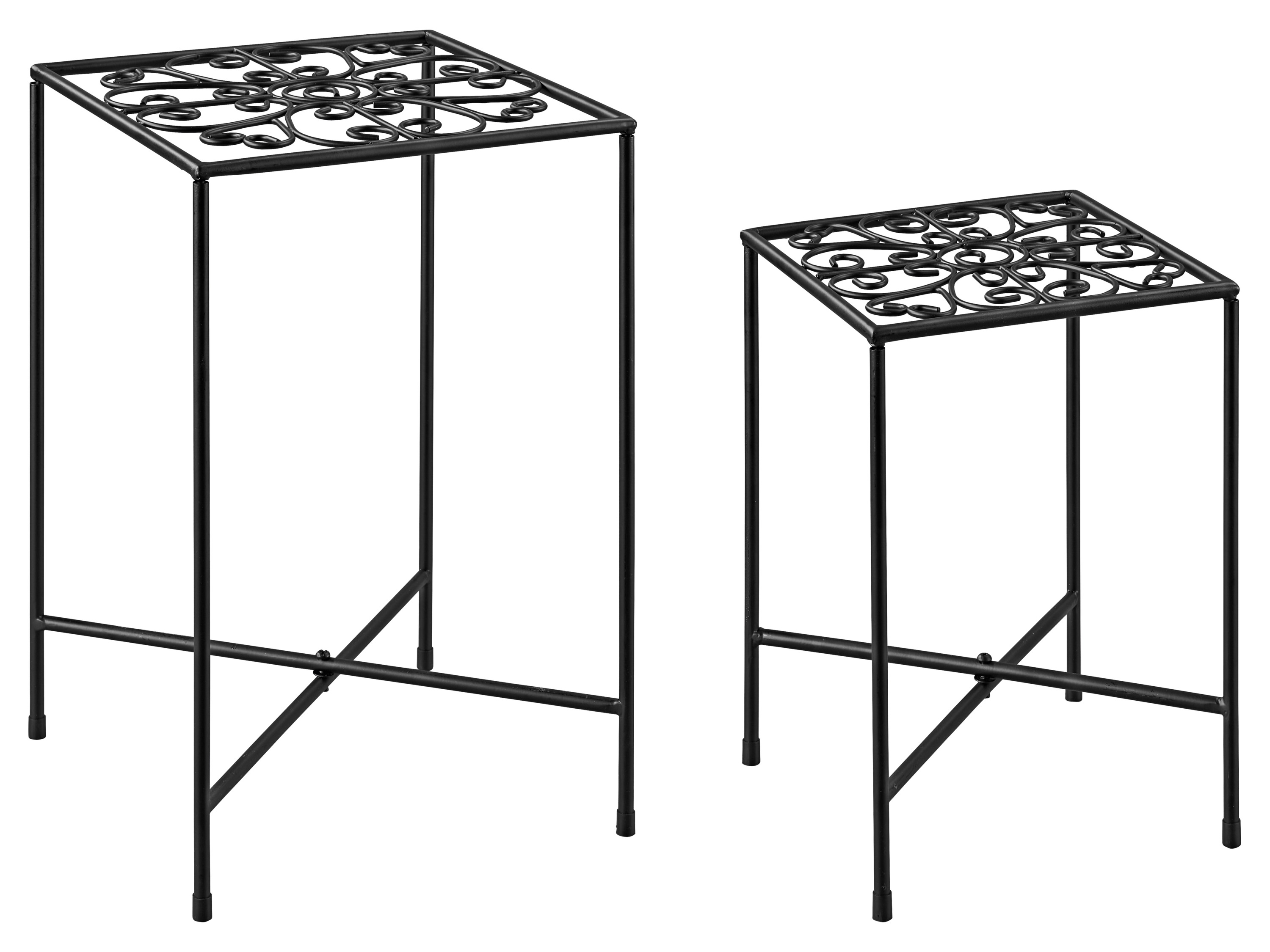 Livarno® Kovový stolek na květiny (stolička na květiny, 2dílná sada)