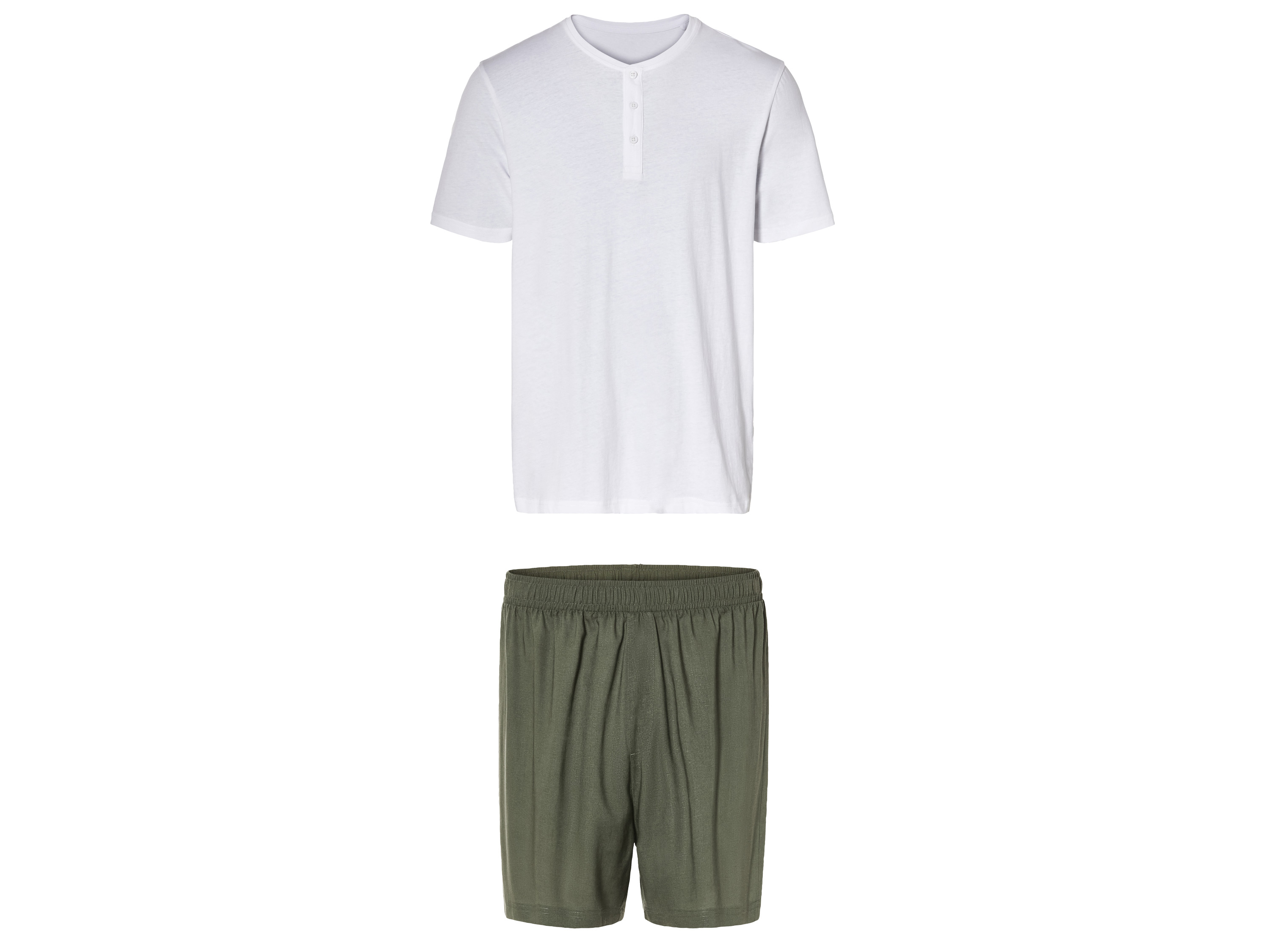 Livergy® Pánské pyžamo (S (44/46), bílá/khaki)