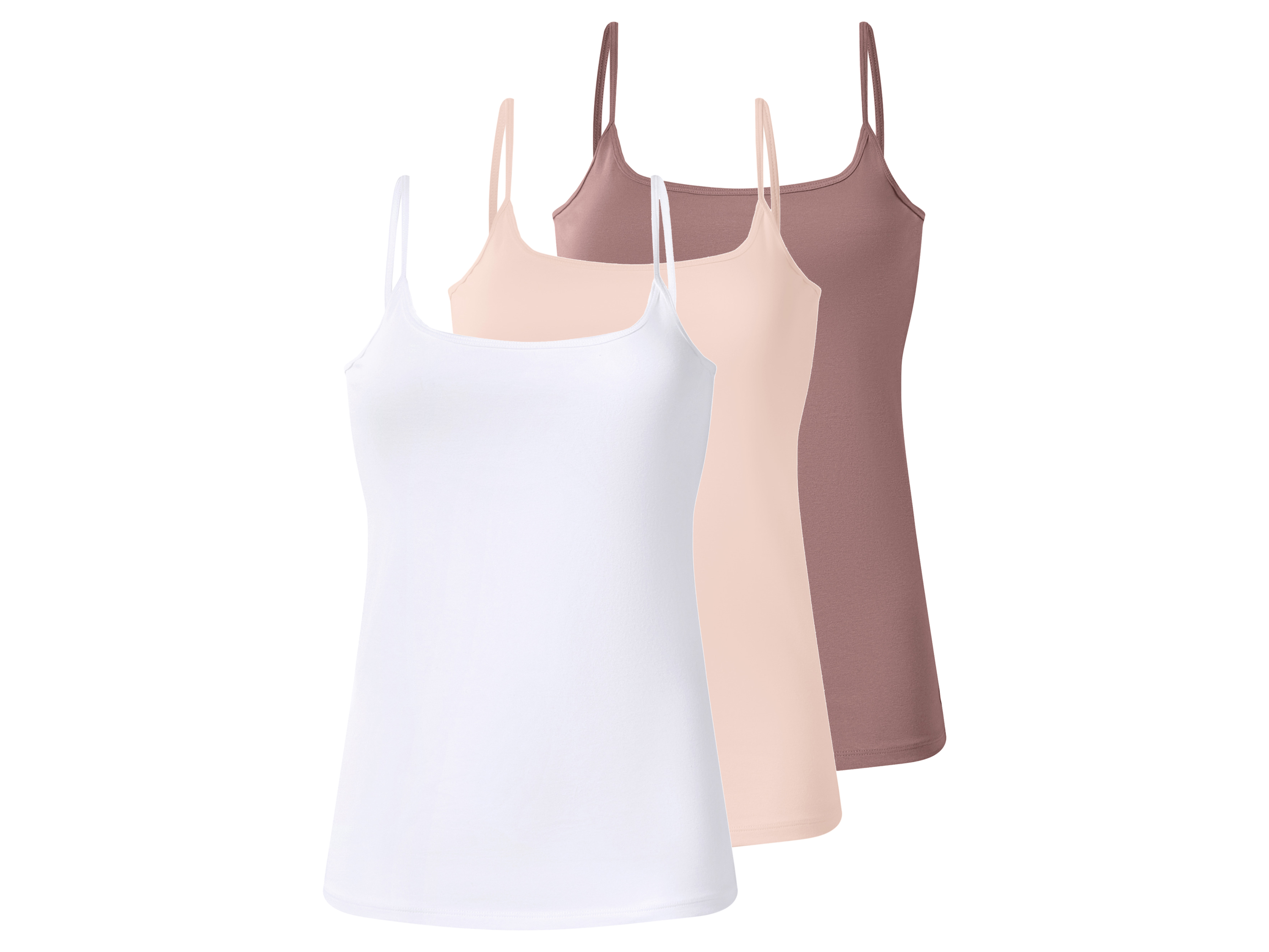 esmara® Dámský top se špagetovými ramínky, 3 kusy (růžová/šedá, L(44/46))