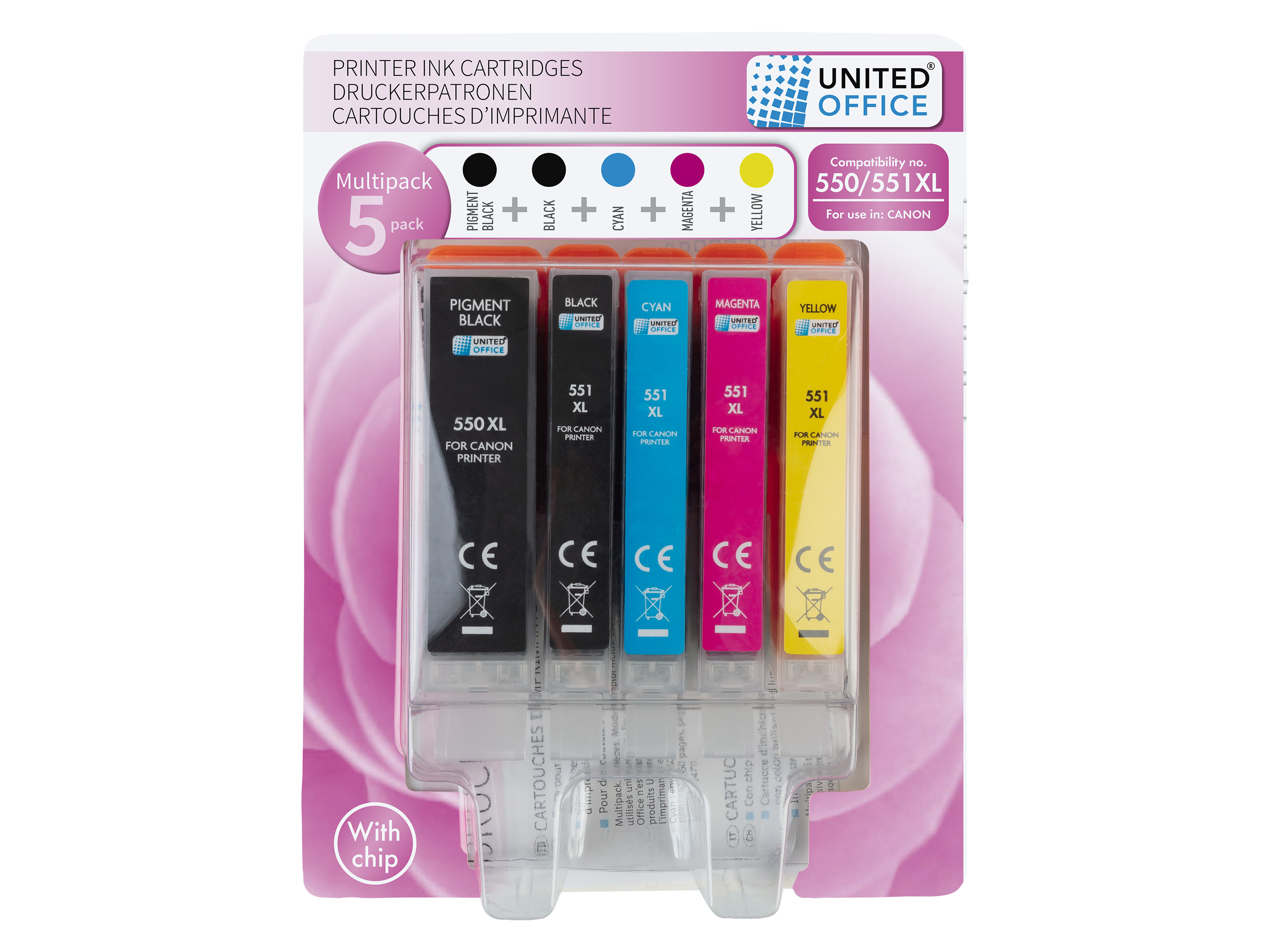 United Office® Náplně do tiskárny Canon Multipack (550/551Xl, 5 kusů)