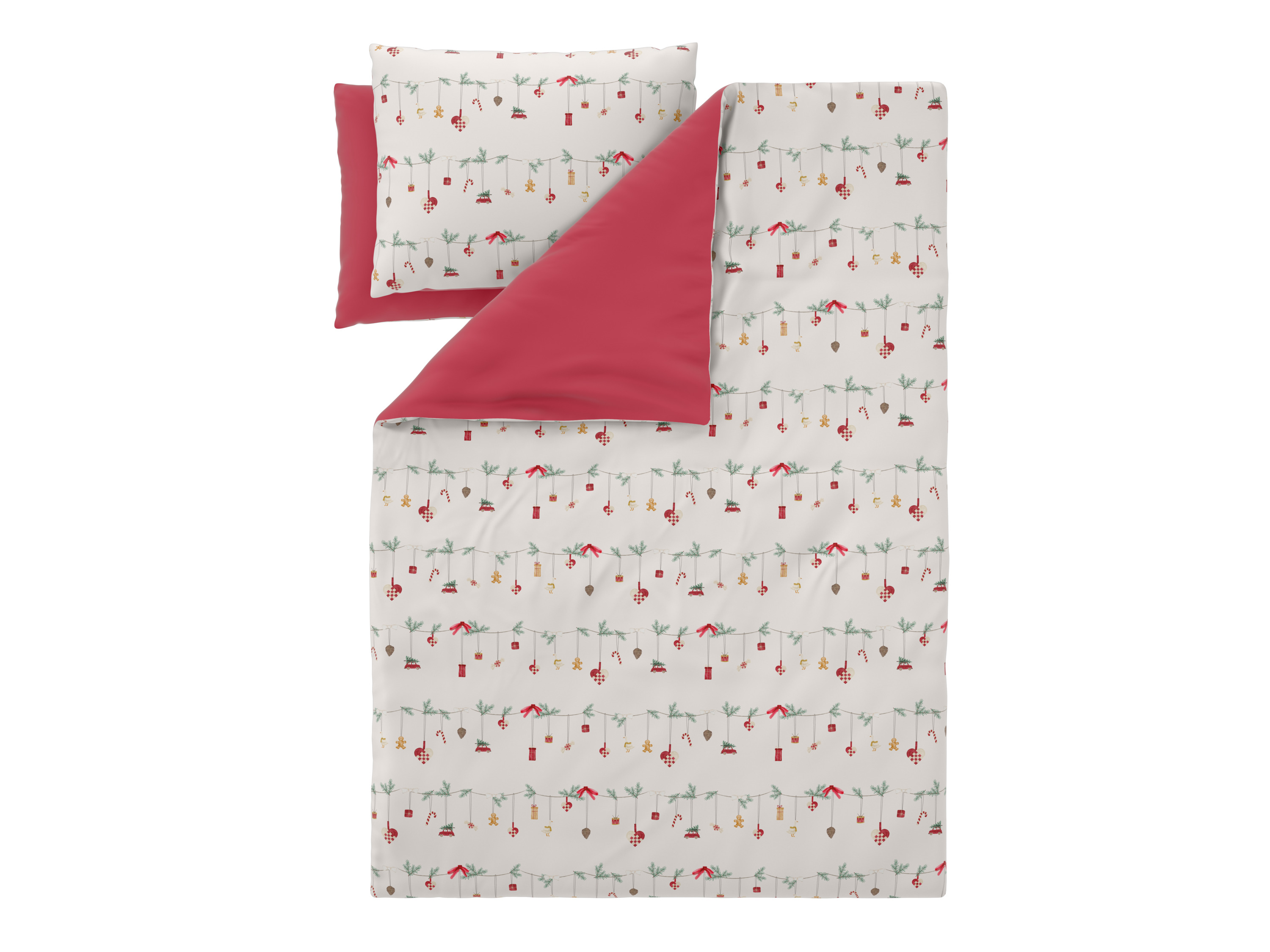 Livarno® Ložní povlečení z mikrovláknitého saténu, 220 x 240 cm, 70 x 90 cm (girlanda)