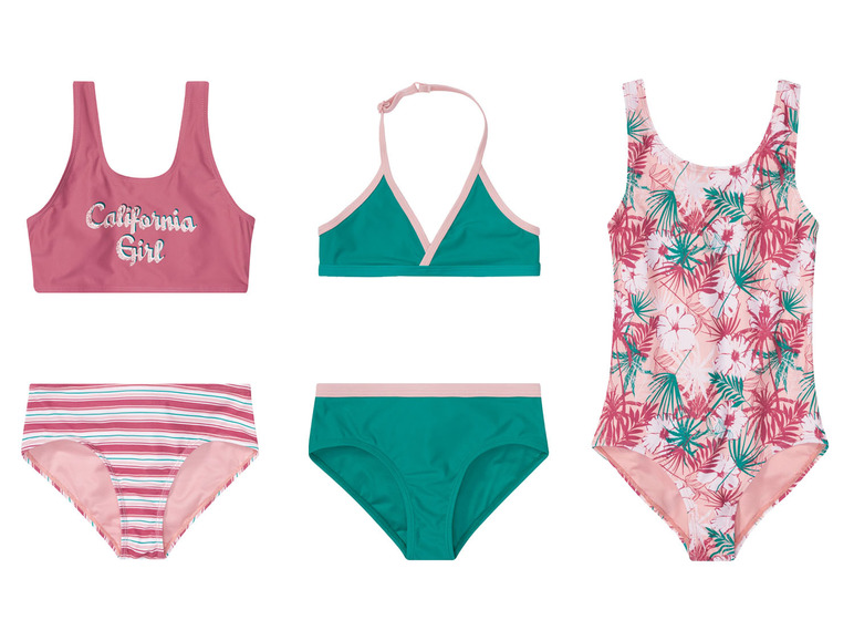 Plavky s tropickým potiskem a designem 'California Girl'